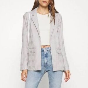 Abercrombie & Fitch Gray & White Plaid Blazer Size Large